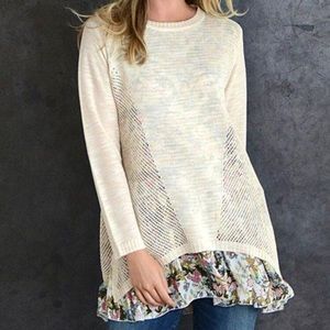 {SIMPLY COUTURE} Beige Semi-sheer Size Zip Tunic